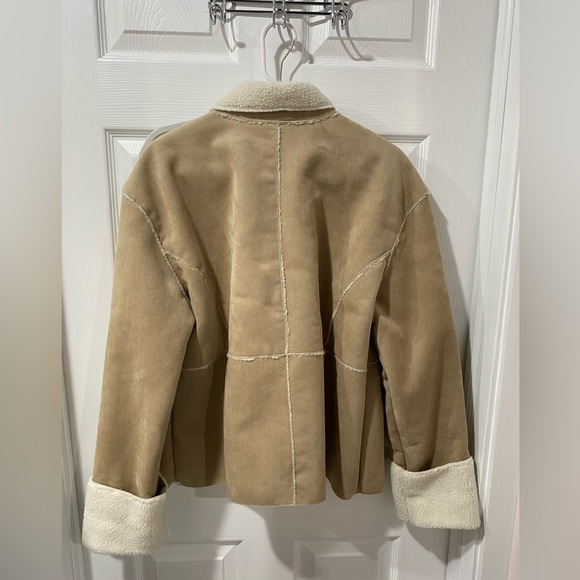 Coldwater Creek, faux suede Sherpa jacket, women’s size PXL, good condition. - Picture 2 of 5